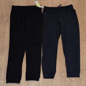 Sz 12-14 Black and Dark Blue Jogger Pants Set